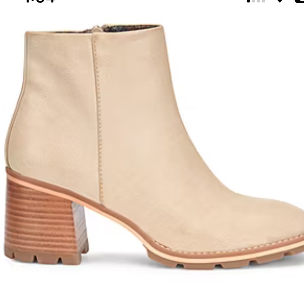 Kork’s women chandler stacked heel booties cream medium